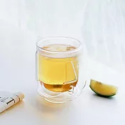 好玻GOODGLAS | 嘟嘴摩艾雙層杯- 清透