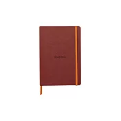 【Rhodia｜Rhodiarama】軟皮筆記本 A5 橫線 象牙白 90g 80張 彈性束帶 胭脂紅