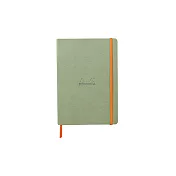 【Rhodia｜Rhodiarama】軟皮筆記本 A5_橫線_象牙白_90g_80張_彈性束帶_ 青瓷色