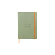 【Rhodia｜Rhodiarama】軟皮筆記本 A5_點格_象牙白_90g_80張_彈性束帶_ 青瓷色