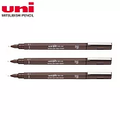 (3支1包)三菱代用針筆 0.1 深褐