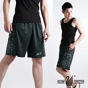 【遊遍天下】台灣製男款時尚休閒運動短褲籃球褲(P121) M 黑灰