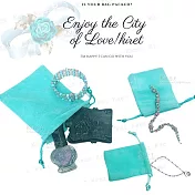 蒂芬妮藍綠風格 絨質加厚束口收納袋 精品絨布套 中尺寸2入 贈珠寶擦拭布2入Kiret