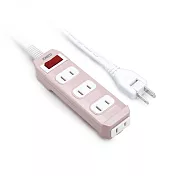 【台灣製造】RASTO FE1 一開四插二孔延長線 1.8M 粉 粉