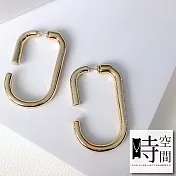 『時空間』926銀針聖馬洛的陽光時尚半圈穿透感造型耳環 金色