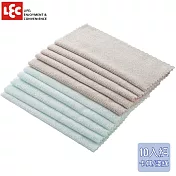 日本LEC 激落君超細纖維抹布10入-卡其/淺綠