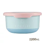 【HOUSUXI舒希】不鏽鋼雙層隔熱碗-1200ml -水藍