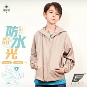GIAT台灣製UPF50+防曬防潑水風衣外套(兒童款) 110 奶茶色