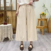 【AnZa】文藝水洗棉麻寬鬆裙褲(7色)                          FREE 淺杏