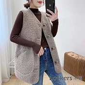【Lockers 木櫃】羊毛中長款外搭背心外套-3色 L11010043 FREE 咖啡色
