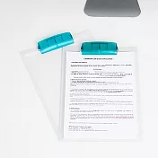 韓國原裝 SYSMAX〔希思美〕透明A4書寫板夾直式(藍)