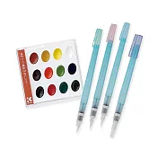 【獨家限量】日本吳竹｜水彩組合 顏彩調色盤水筆組