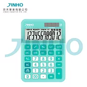 桌上型計算機 計算器 12位數 太陽能雙電源 馬卡龍色 JINHO 京禾 Jh-2717-12 香草薄荷綠