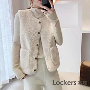 【Lockers 木櫃】秋冬毛絨背心外套-3色 L11010263 FREE 米白色