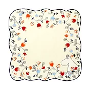 【日本丸真】Moomin刺繡小方巾 (夢幻花圈黑邊)