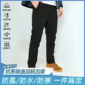 【KISSDIAMOND】防水抗寒加絨加厚鎖溫衝鋒褲(KDPz003N) XL 男/黑色