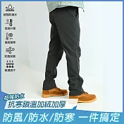 【KISSDIAMOND】防水抗寒加絨加厚鎖溫衝鋒褲(KDPz003N) L 男/灰色