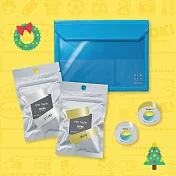 【HITOTOKI】TEPRA LITE 熱感式標籤薄膜自黏膠帶 15mm 聖誕金銀組合