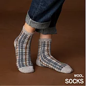 蒂巴蕾 SOCKS - 6.5% WOOL(十字紋) 淺灰色