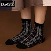 蒂巴蕾 SOCKS - 6.5% WOOL(十字紋) 黑色