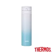 【THERMOS 膳魔師】不鏽鋼漸層超輕量自動上鎖真空保溫杯450ml(JNS-453-GLB)  漸層藍