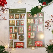 【 Hello Studio 你好工作室 】冬日郵便局 | 割型燙金貼紙兩入組