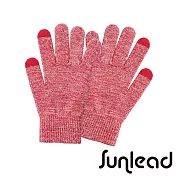 Sunlead 螢幕觸控。時尚混色織紋保暖防寒手套 (紅白色)