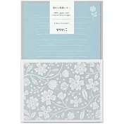 MIDORI 薄紗信紙組- 花卉藍
