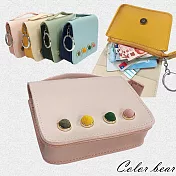 【卡樂熊】簡約色彩迷你小書包造型零錢包(四色)- 粉色