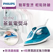 【飛利浦 PHILIPS】蒸氣電熨斗 藍白色(GC1742)