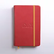 【Rhodia｜Rhodiarama】Hardcover 精裝硬皮束帶筆記本 A6 象牙色 空白 90g 96張 罌粟紅色