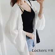 【Lockers 木櫃】春秋雪紡防曬開山外套 L111021123 FREE 白色