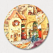 afu插畫陶瓷吸水杯墊-歡樂披薩城