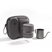 【HOLOHOLO】COFF GO 手沖咖啡露營旅行套件組4色(含手沖細口壺、贈濾紙) 太空灰