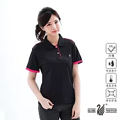 【遊遍天下】MIT台灣製女款抗UV吸濕排汗機能POLO衫(S101) M 黑色