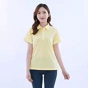 【遊遍天下】女款吸濕排汗抗UV機能POLO衫(GS1033) 5XL 黃白