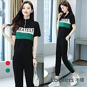 【Lockers 木櫃】春夏新款時尚減齡休閒兩件套 L111032109 M 綠色