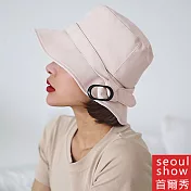 seoul show首爾秀 皮帶釦環漁夫帽防曬遮陽帽  粉色