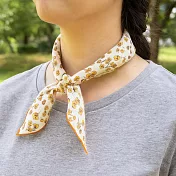 【日本ORIM今治毛巾】涼感吸汗 棉紗浪漫碎花方巾(附保冷劑) ‧ 黃