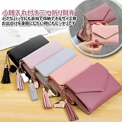 【Sayaka紗彌佳】日系優雅愛心流蘇吊飾三折式卡包  -黑色