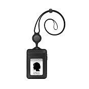 Bone 蹦克 頸掛識別證套 真皮款 零錢包 皮夾 - 真皮黑(直式)