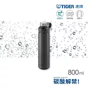 TIGER虎牌 大容量不鏽鋼運動隨行_可裝碳酸氣泡水保冷環保杯800ml(MTA-T080)  鋼鐵灰