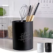 【E.dot】質感北歐風不鏽鋼圓形筷筒 黑色