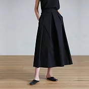 旅途原品 優雅大擺裙半身裙 M/L/XL  L 黑色