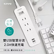 【KINYO】6尺一開三插|台製延長線|全新安規|1.8M延長電源線 CGU2136