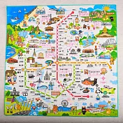 【MILU】地圖手帕 >>高雄吃喝玩樂地圖手帕 精梳純棉 台灣製 台灣特色 文創商品 Taiwan