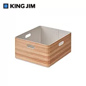 【KING JIM】KIINI 木質風格折疊收納箱 M 自然棕
