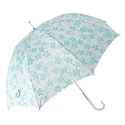 【日本nifty colors】抗UV輕量晴雨輕量勾把直傘 ‧ 清新小花(綠)