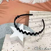 【卡樂熊】基本純色磨砂鋸齒造型髮箍(六款)- 小波浪