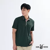 【遊遍天下】男款格紋抗UV防曬涼感吸排機能POLO衫(GS1012) XL 綠色
